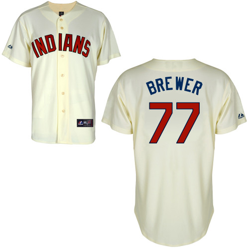 Charles Brewer #77 mlb Jersey-Cleveland Indians Women's Authentic Alternate 2 White Cool Base Baseball Jersey